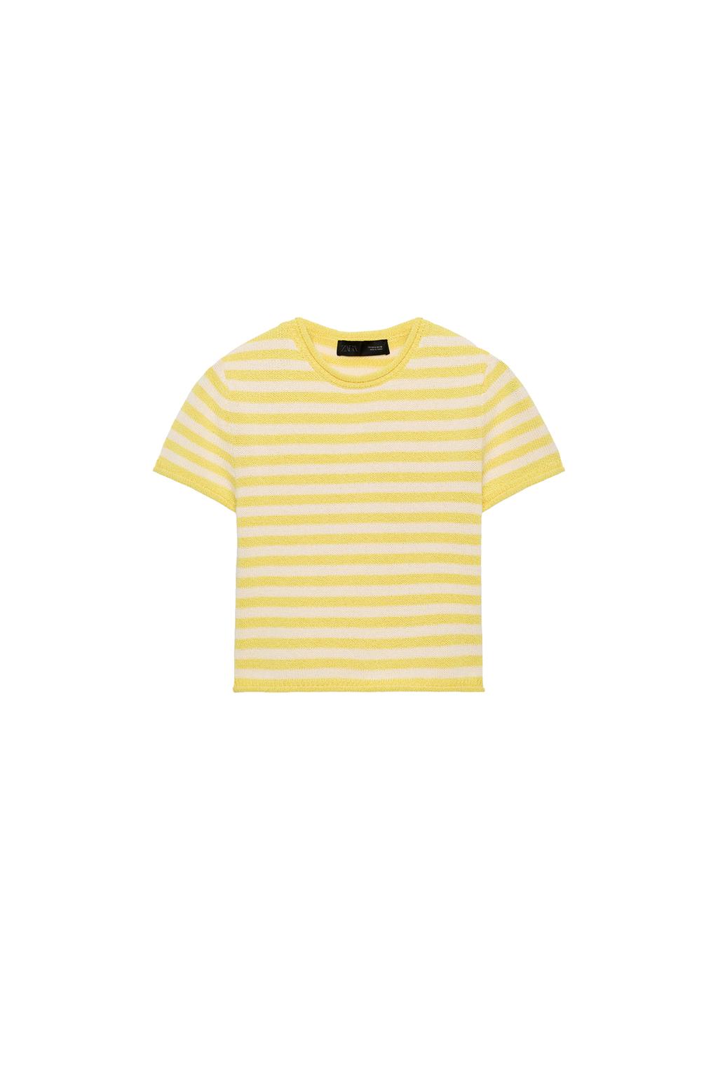 STRIPED KNIT CROP TOP - image 3