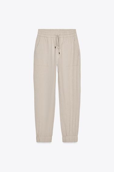 CUFFED HEM TROUSERS - Sand / Marl by Zara - Image 0