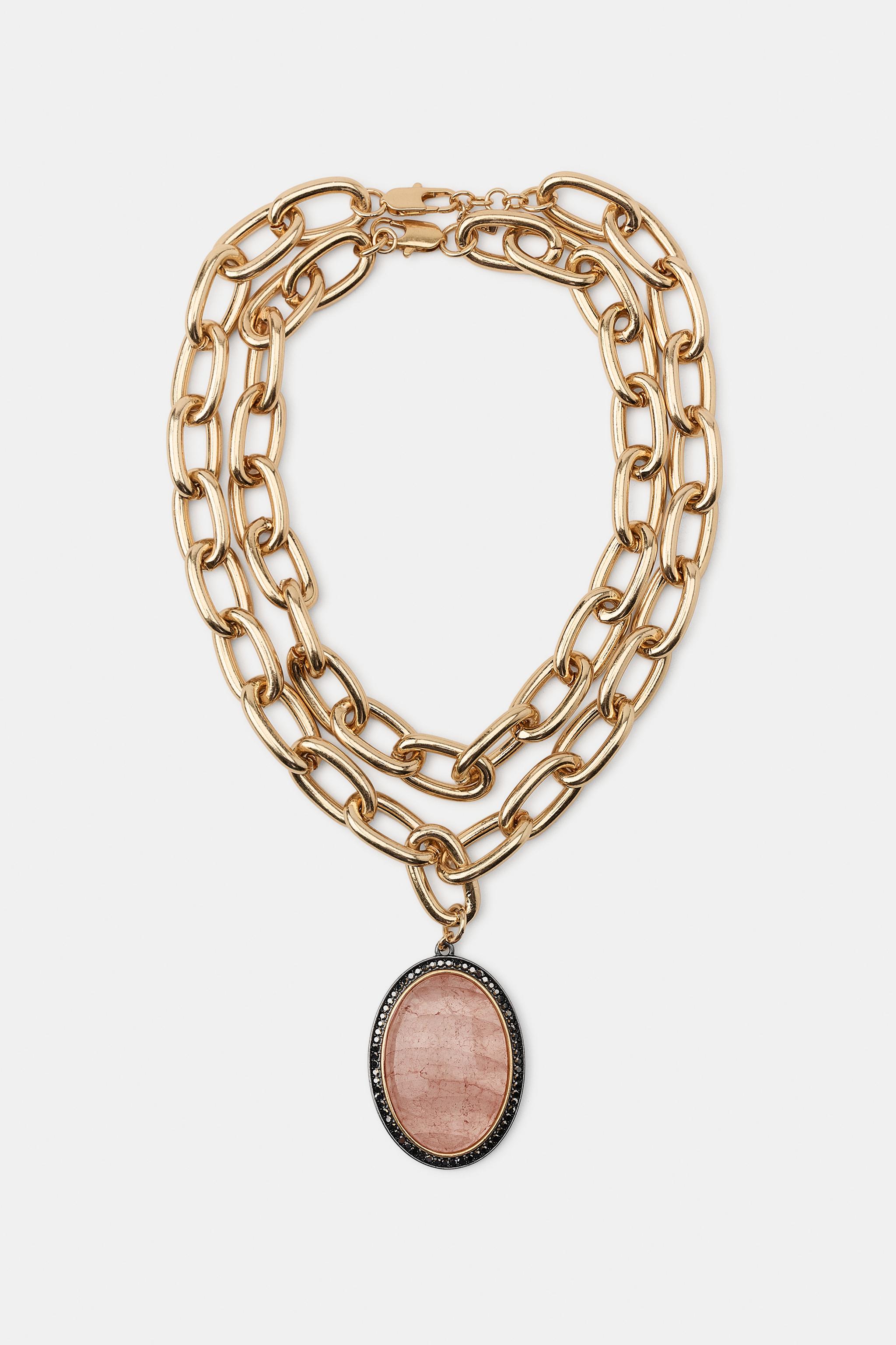 PACK OF 2 MAXI LINK STONE NECKLACES