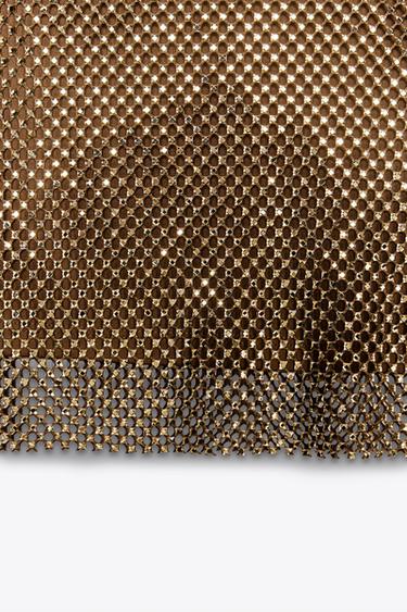 MINI-JUPE STRASS - Bronze de Zara - Image 7