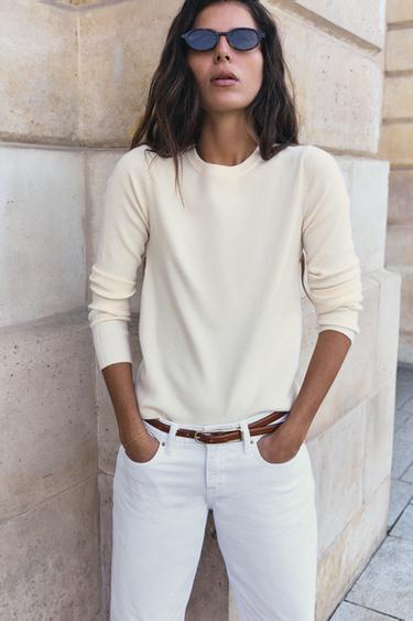 SOFT TOUCH KNIT SWEATER — Ecru 2