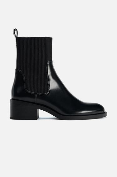 FAUX PATENT-FINISH CHELSEA ANKLE BOOTS - Black by Zara