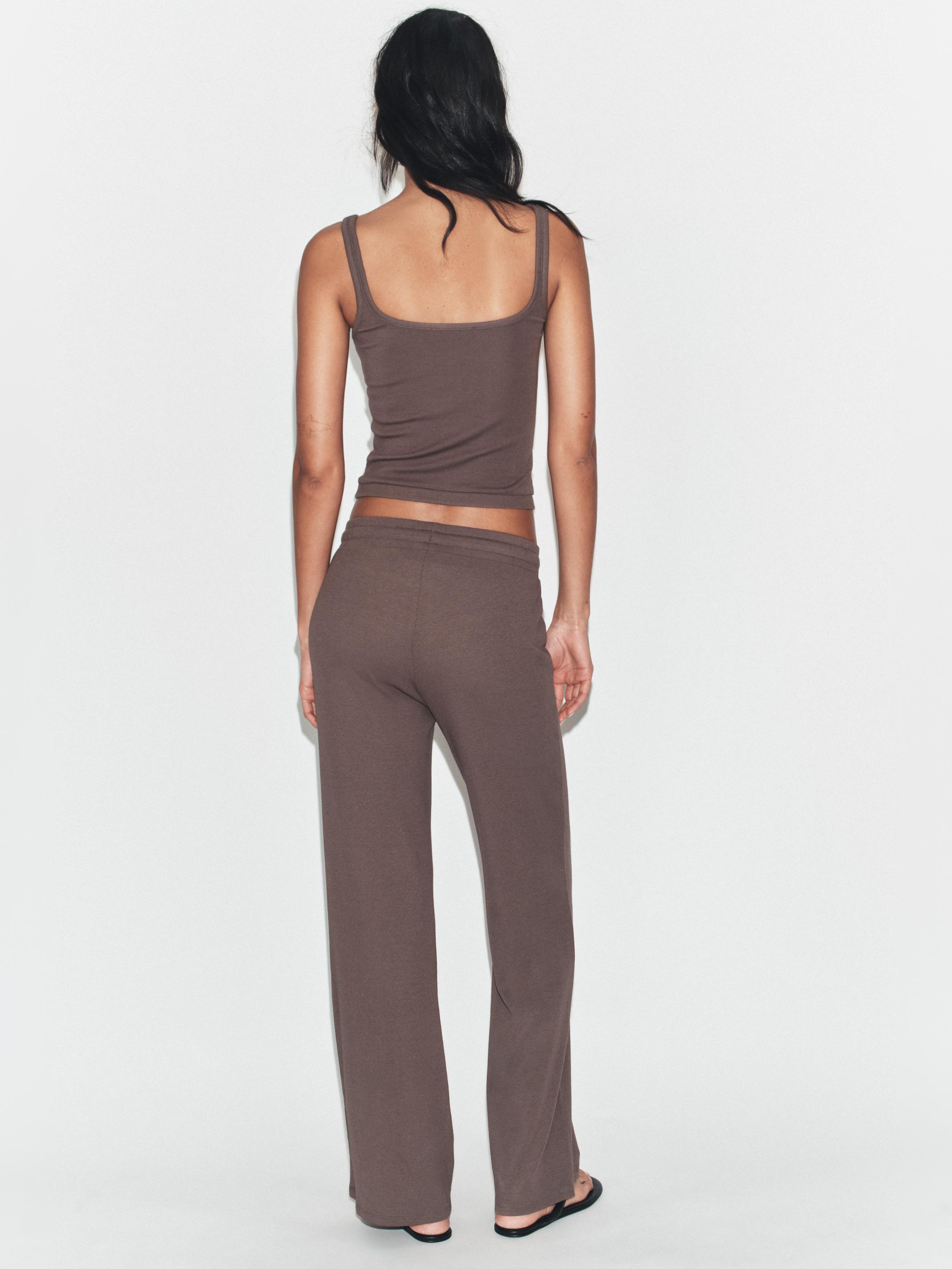 COTTON MODAL TANK TOP — Brown / Taupe