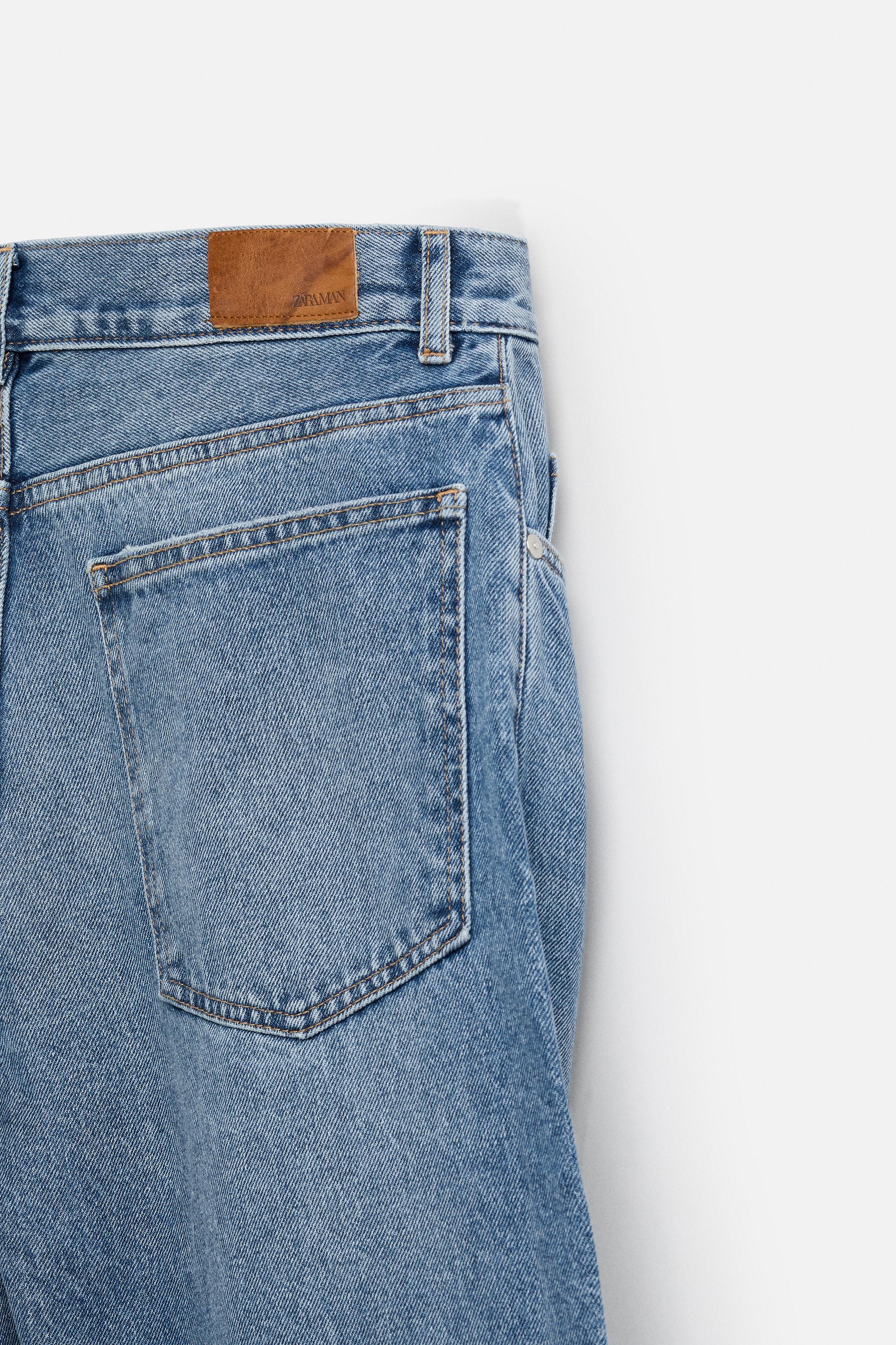 PATCHWORK RELAXED FIT JEANS - Mid-blue | ZARA United States