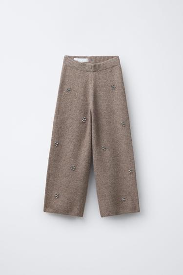 SHINY KNIT CULOTTES - Brown / Taupe by Zara