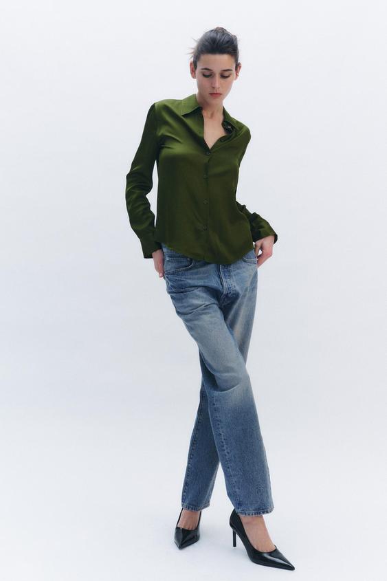 CAMISA ACETINADA ZW COLLECTION - Verde