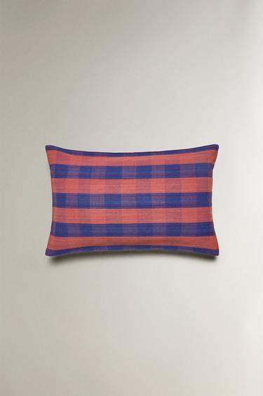 CHECK COTTON CUSHION COVER X TENSIRA - Red by Zara - Image 0