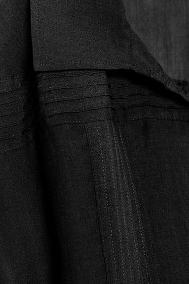 RAMIE BLEND SHIRT WITH PINTUCKS ZW COLLECTION - Black by Zara - Image 7