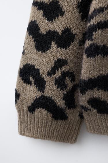 ANIMAL PRINT CARDIGAN - camel by Zara - Image 3