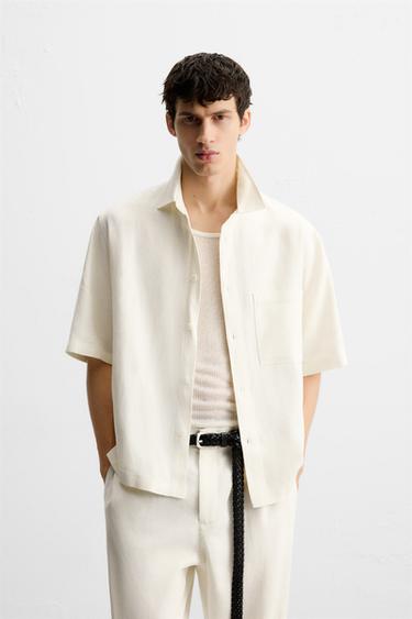CAMISA VISCOSA - YUTE - Blanco de Zara