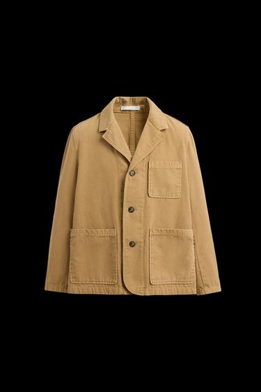 Zara RELAXED FIT WASHED BLAZER - Tobacco - Image 0