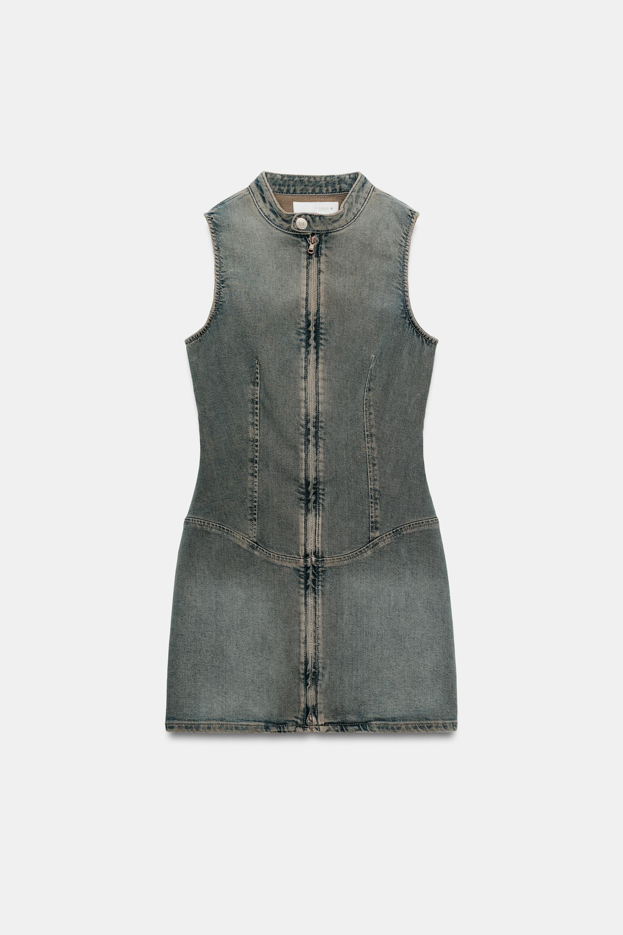 TRF ZIPPER DENIM DRESS