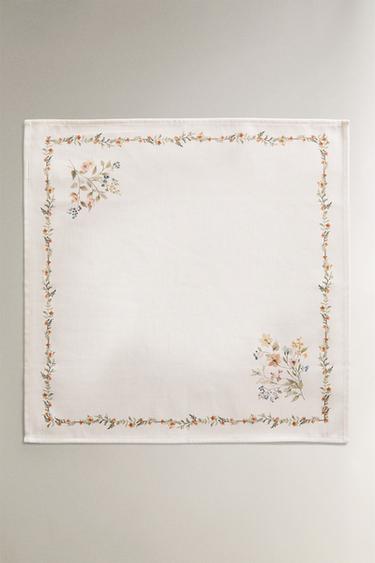 SERVIETTE DE TABLE IMPRIMÉ FLORAL (LOT DE 2) - Verts de Zara - Image 1