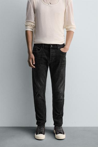 JEANS SKINNY FIT ROTOS - Negro de Zara