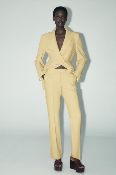 Zara DOUBLE-BREASTED BLAZER - Mustard