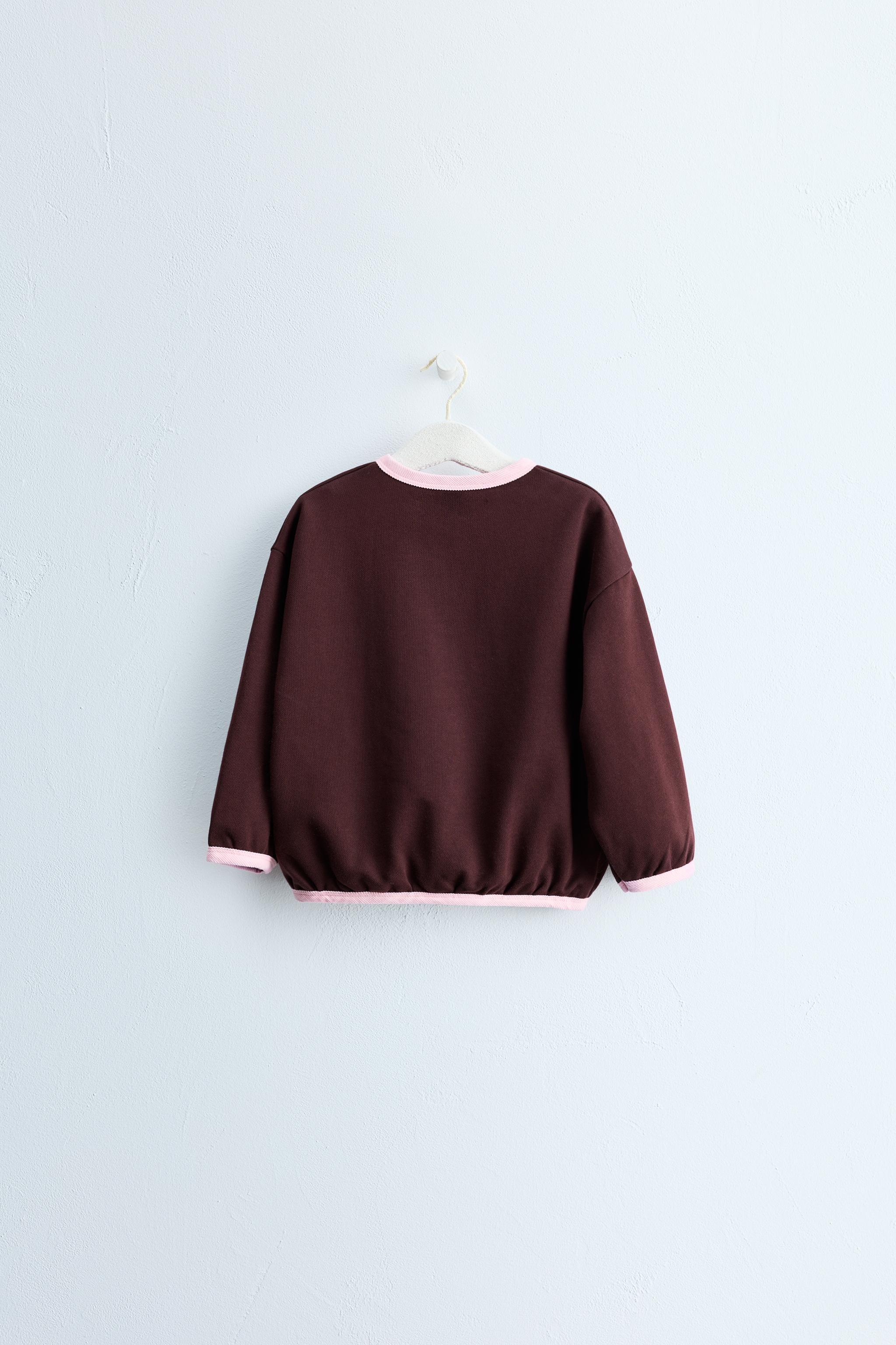 ZARA TIMELESS - SWEAT À COL CAMIONNEUR CONTRASTÉ