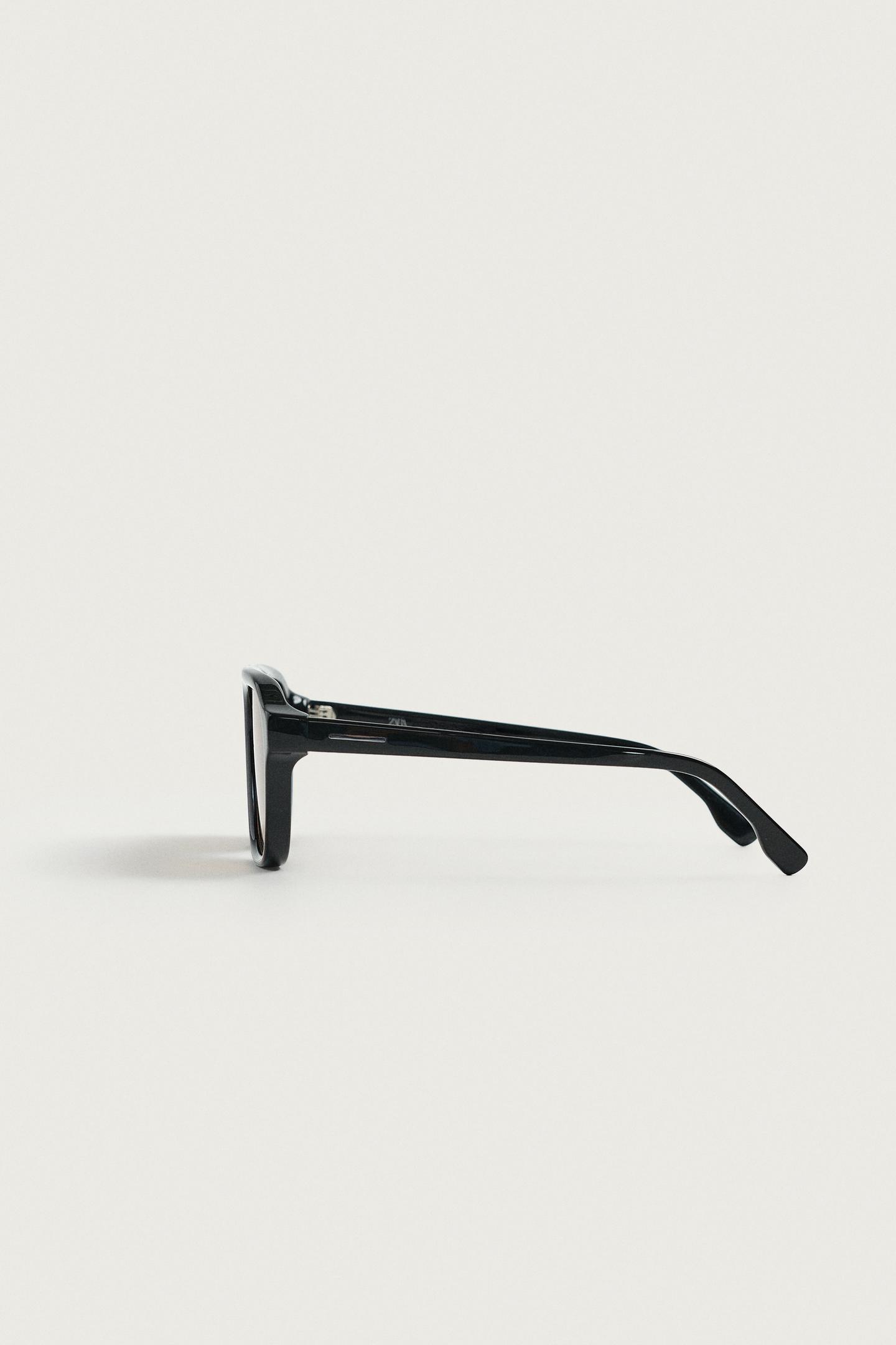 Мужские солнцезащитные очки Zara Rectangular, цвет: Чёрный — фото 2