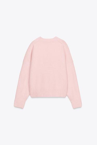 SOFT PLAIN KNIT JUMPER - Light pink by Zara - Image 6