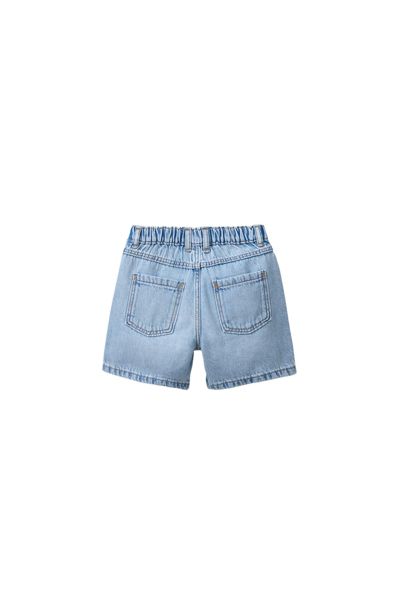 BAGGY DENIM SHORTS — Mid-blue