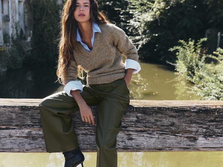 Jersey con lana escote redondo