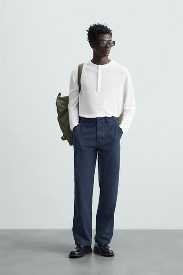 PANTALÓN CARPINTERO LAVADO - Índigo de Zara - Imagen 0