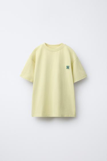 CAMISETA LISA APLIQUE PARCHE - Lima de Zara