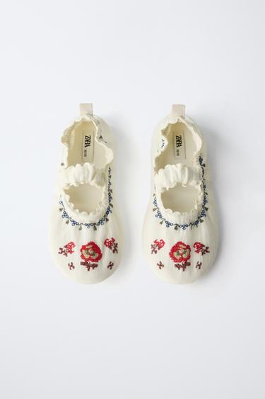 BASKETS D'INTÉRIEUR BRODÉES - Blanc de Zara - Image 3