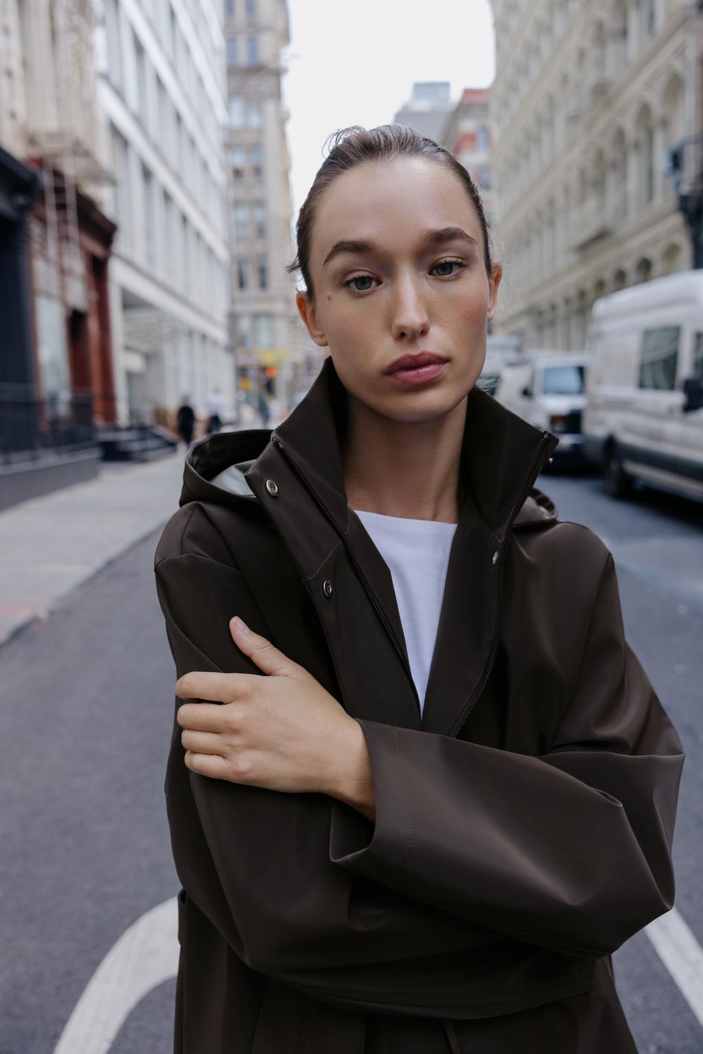 COATED HOODED WINDPROOF JACKET
