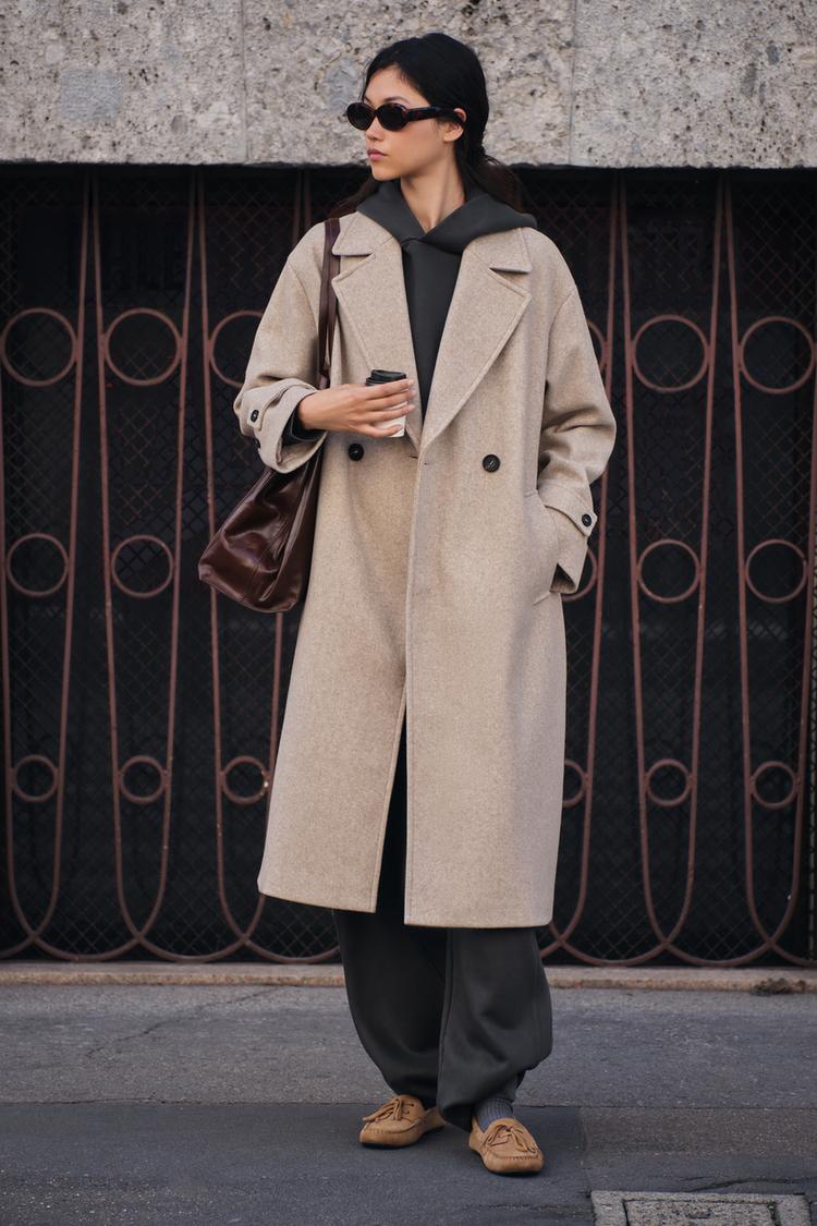 Cappotto Corto Cappotto Lungo In Maglia Zara Cloth Coat Cappotto