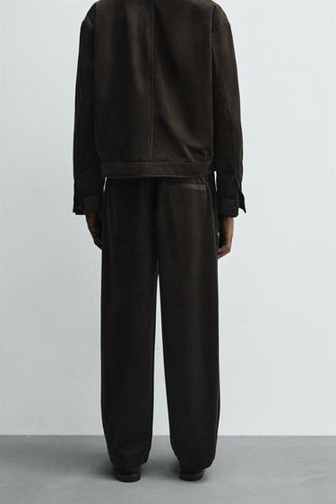 TEXTURED VELVET TROUSERS - Brown by Zara - Image 2