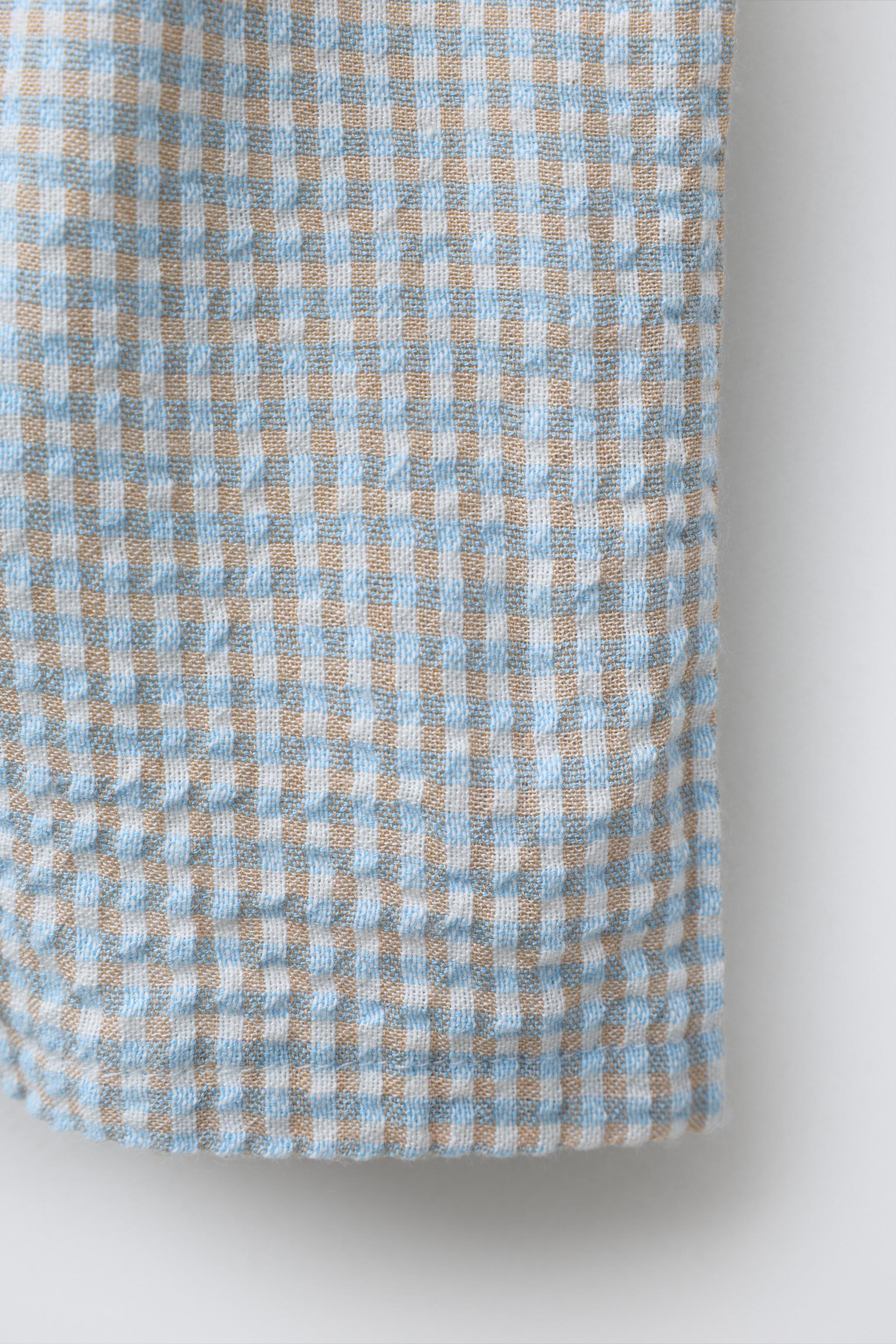 PLAID TEXTURED PANTS