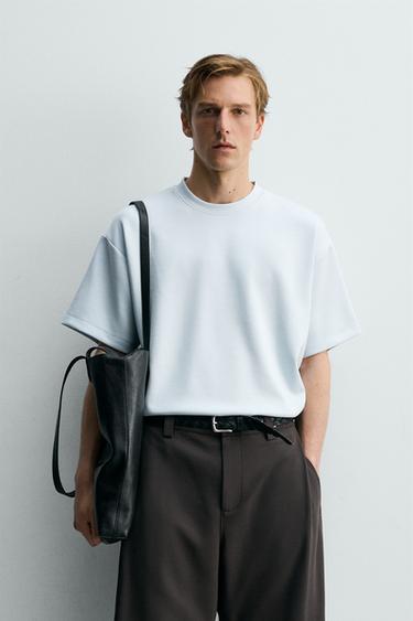 RELAXED FIT SOFT T-SHIRT - Sky blue by Zara