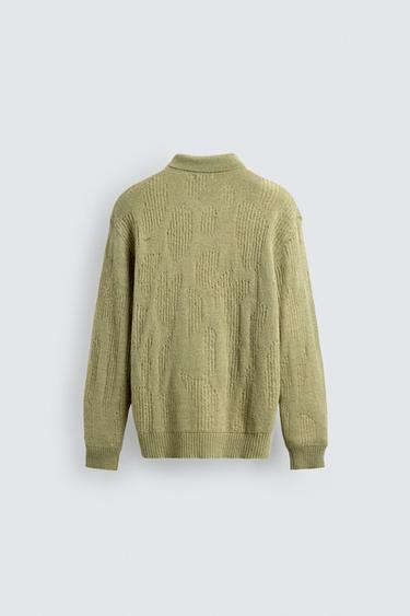 KNIT OPEN-WORK POLO SHIRT - Light green by Zara - Image 8