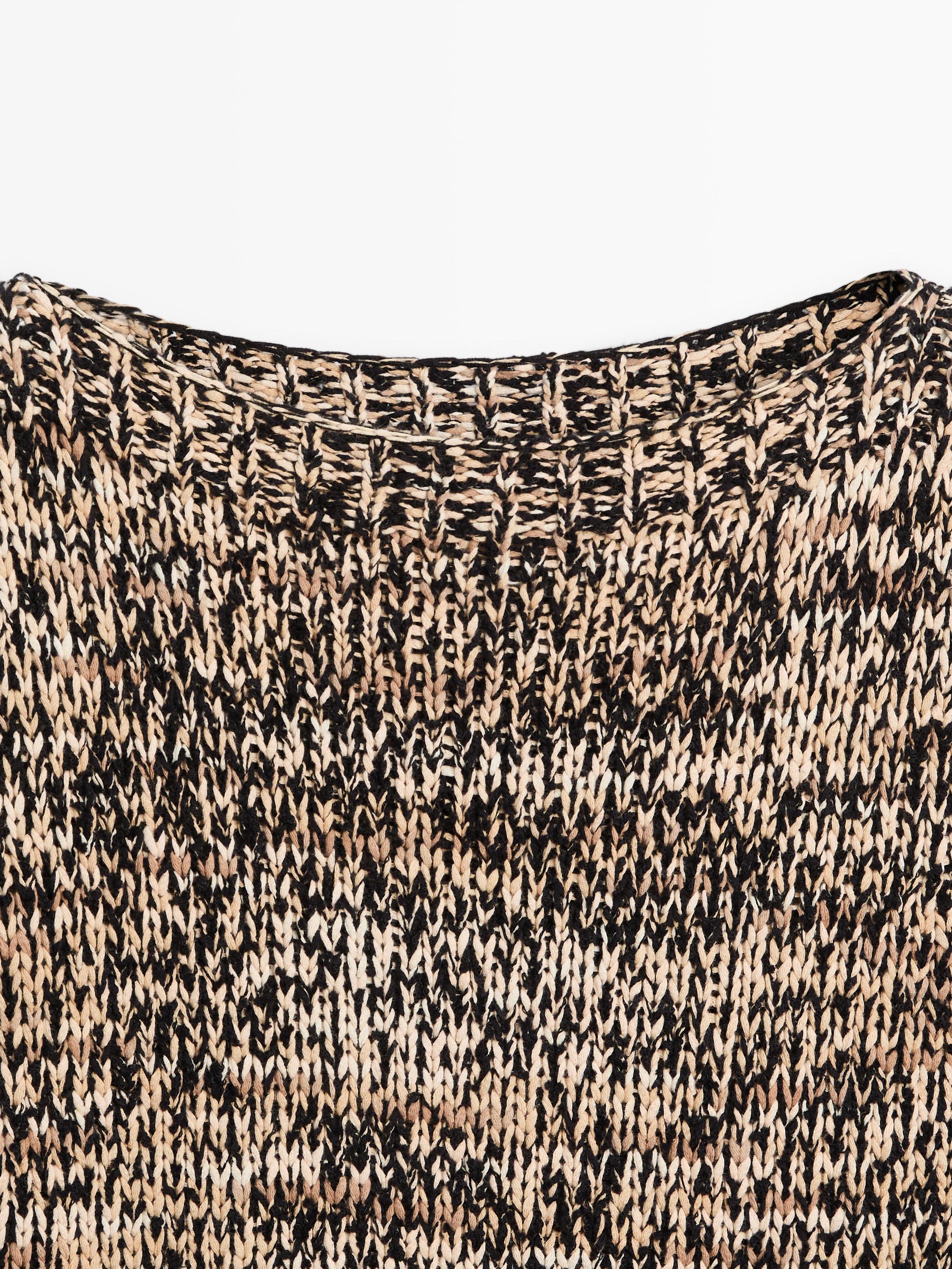 Pull en maille moulinée de coton mélangé