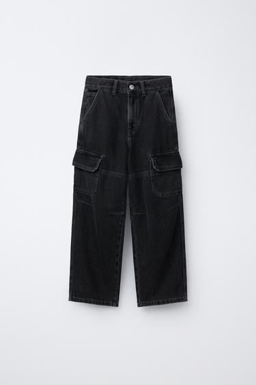 JEANS CARGO - Cinzento da Zara