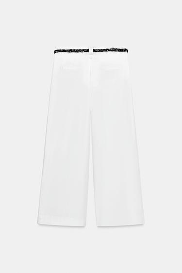 POPLIN TROUSERS WITH SCARF BELT - White by Zara - Image 5