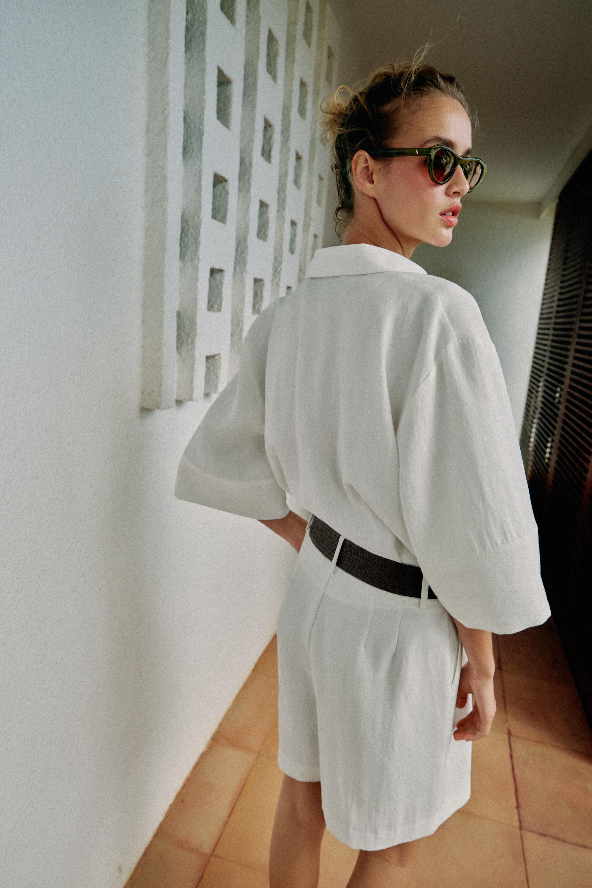 CROPPED SHIRT WITH WIDE SLEEVES