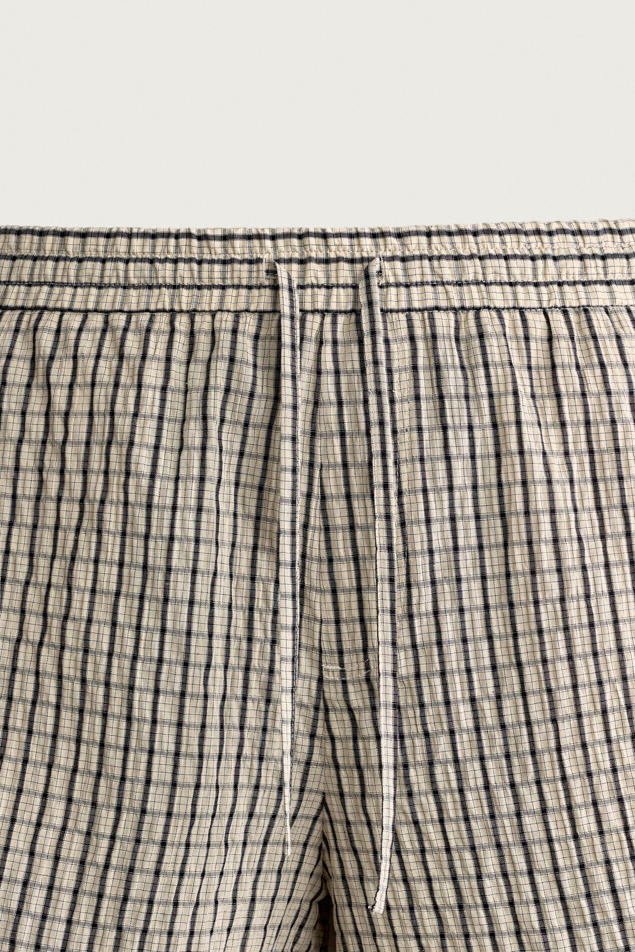 Мужские шорты Zara CHECKED RELAXED FIT SHORTS — фото 7