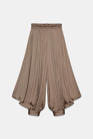 ZW COLLECTION PLEATED VOLUME TROUSERS - Brown by Zara - Image 2