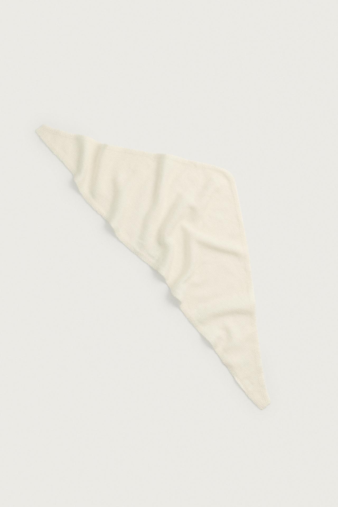 LINEN AND CASHMERE KNIT BANDANA — Ecru