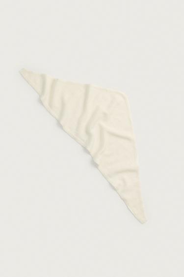 LINEN AND CASHMERE KNIT BANDANA - Ecru by Zara