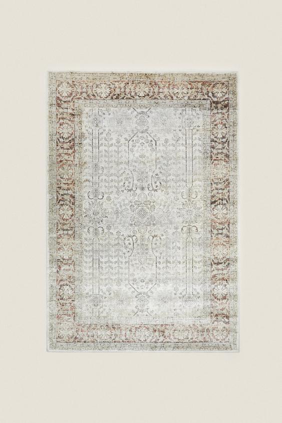 RECTANGULAR VINTAGE-EFFECT RUG - Grey | ZARA United Kingdom