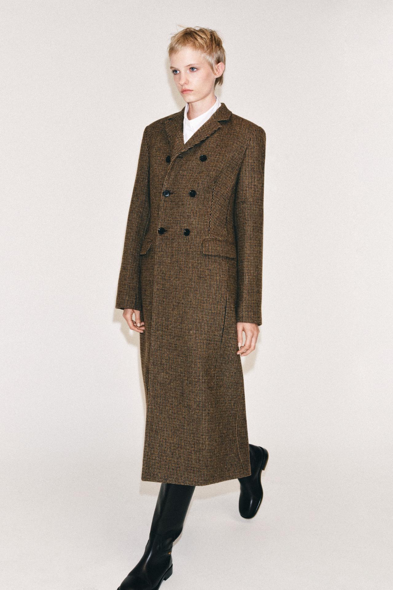 ПАЛЬТО В КЛЕТКУ ИЗ 100% ШЕРСТИ — ZW COLLECTION