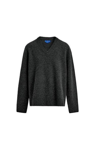 WOOL V-NECK JUMPER AARON LEVINE X ZARA - Anthracite grey by Zara