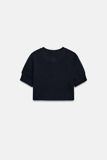 SWEAT CROP COL BOULANGER - Bleu / Blanc de Zara - Image 6