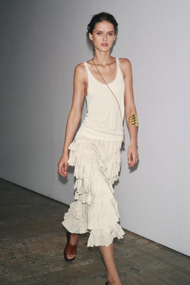 TULLE COMBINATION T-SHIRT - Vanilla by Zara