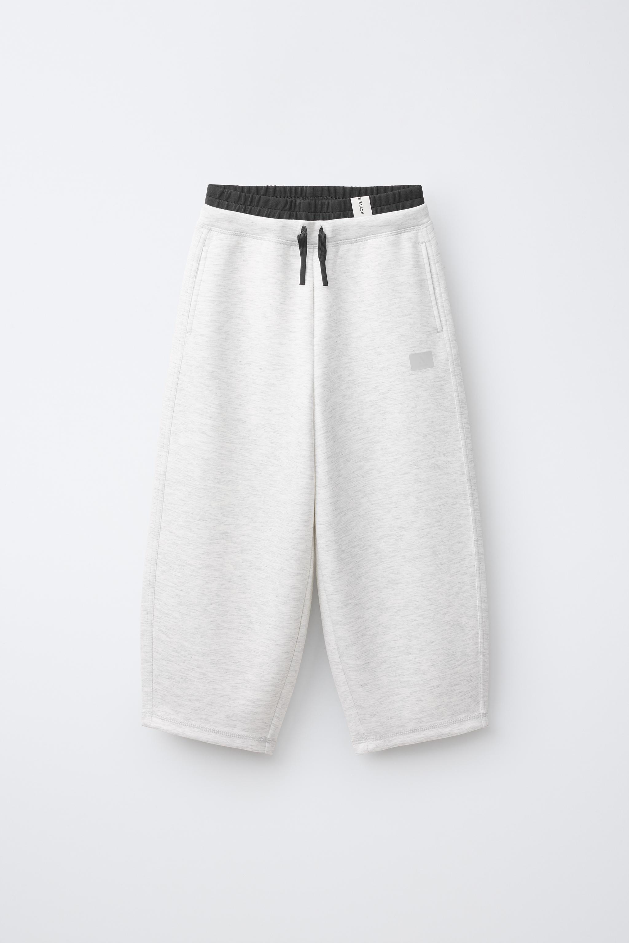 SPORTY BARREL-LEG PANTS WITH DOUBLE WAISTBAND