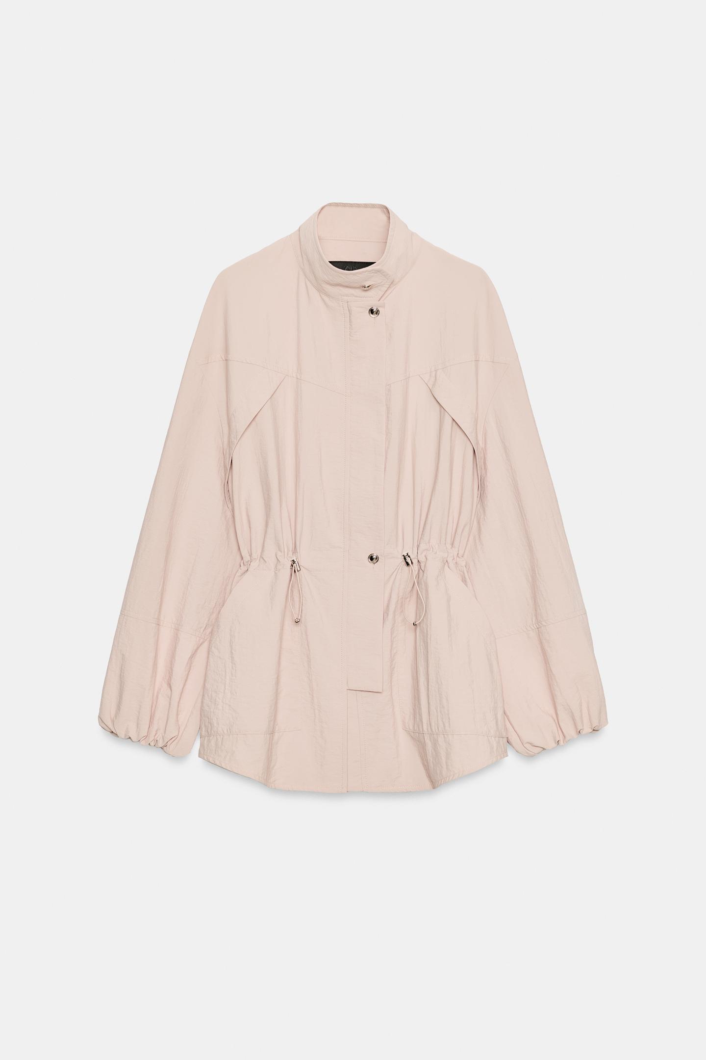 Женская куртка Zara Stand-Up Collar, цвет: Розовый — фото 7