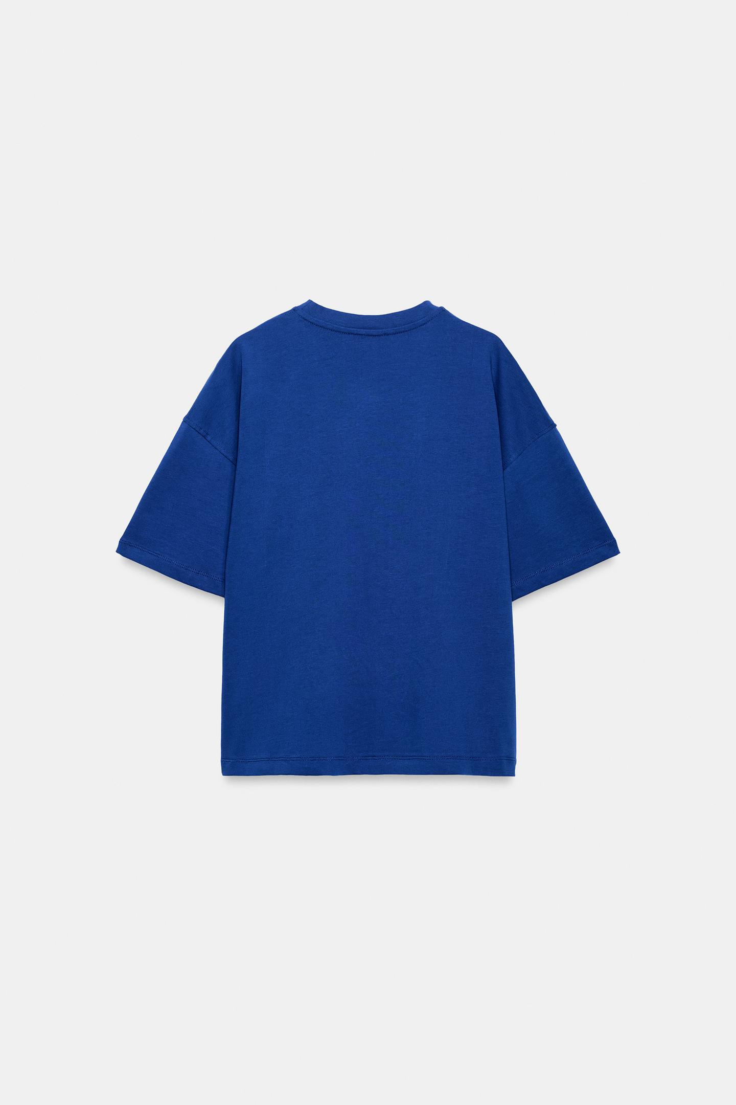 Женская футболка Zara Copenhagen Text, цвет: Синий — фото 7