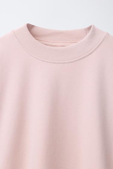 PLAIN PLUSH WIDE LEG SWEATSHIRT AND TROUSERS SET - Pink by Zara